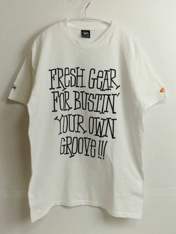【G1950】stussy Tシャツ 10周年 白M ステューシー one decade fresh gear for bustin your own groove ギャラリー ラグ