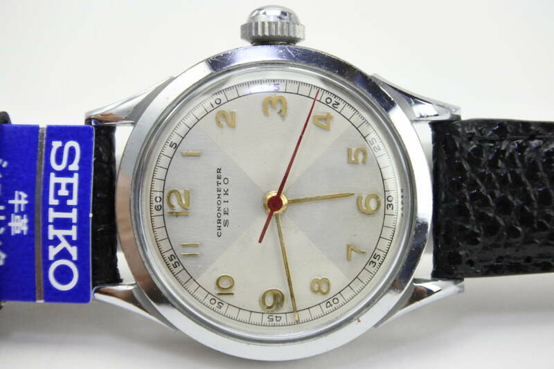 ☆☆☆1950年代頃製 セイコー CHRONOMETER SEIKO CENTERSECOND 中三針 紳士腕時計 純正SEIKOベルト 国産名機逸品