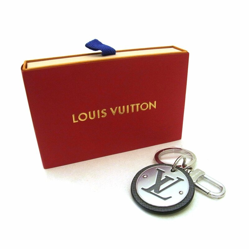 【新品同様/Sランク】ルイヴィトン(Louis Vuitton) ポルト クレ・LVサークル M00477 タイガ レザー グレー キーホルダー バッグチャーム 箱
