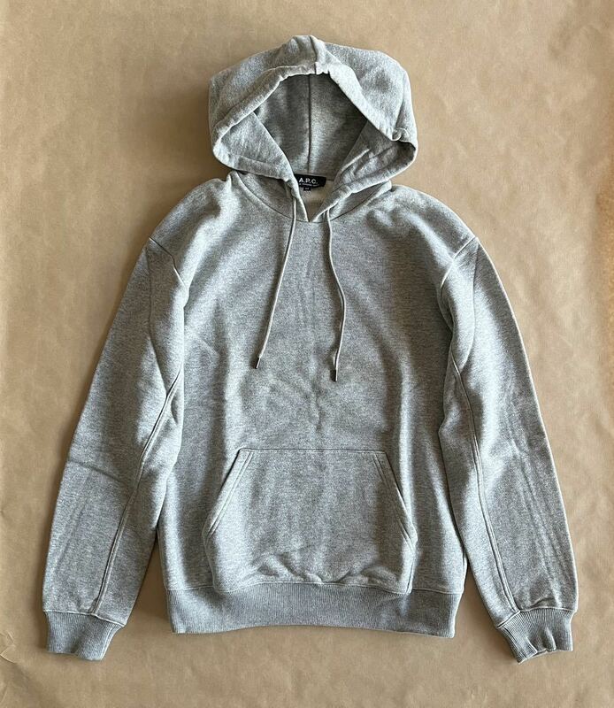 美品 A.P.C. スウェット フーディー パーカー 杢グレー XS プルオーバーパーカー トレーナー シャツ APC アーペーセー @b075