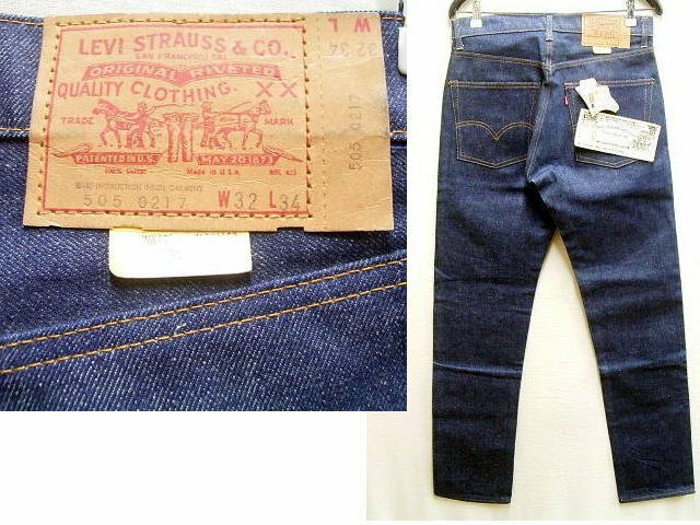 ◇即決[W32]デッドストック ビンテージ 66前期 Levi's 505-0217 シングルステッチ 78年12月製 未使用品 リジッド 濃紺 デニム パンツ■2434