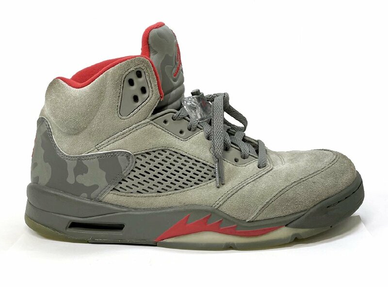 NIKE 2017 AIR JORDAN 5 RETRO P51 CAMO 136027-051 DARK STUCCO/UNIVERSITY RED 28.5cm ナイキ エアジョーダン5レトロ カモフラージュ