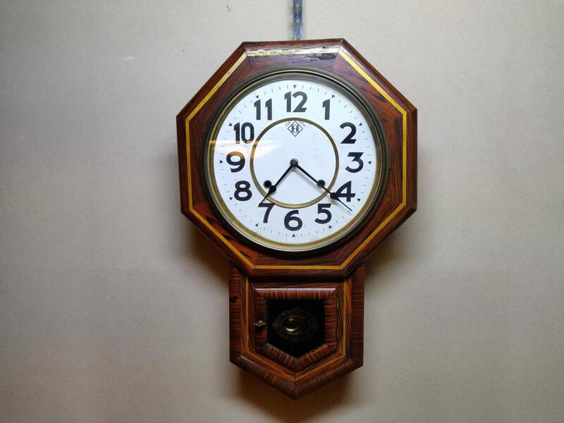 振り子時計 SEIKOSHA 電池式 壁掛け 柱時計 掛時計 アンティーク インテリア 骨董3
