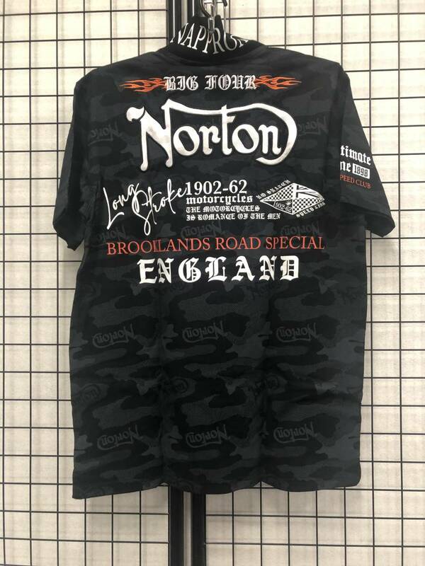 Norton232N1202B カモ総柄ポロシャツXL