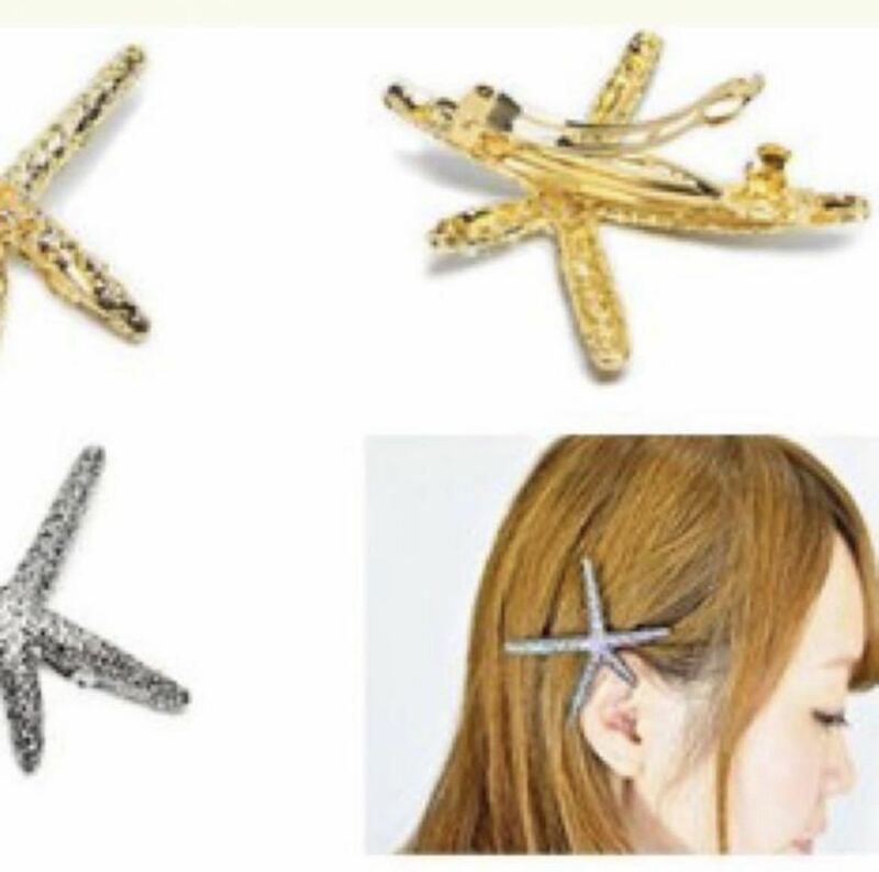 ≪新品≫　ヘアアクセサリー バレッタ　小 　ヒトデ ゴールド