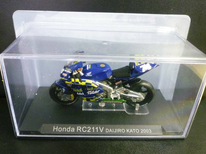  【未開封品】 1/24 ホンダ RC211-V 加藤大治郎 ＃74 HONDA RC 211v 2003 MotoGP ixo ☆ライダー＆マシ－ン解説冊子付き外箱入り