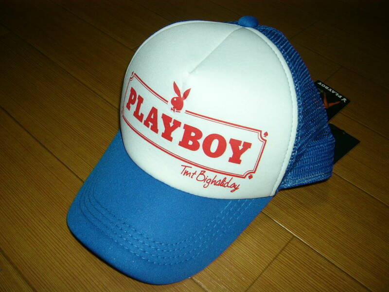 新品 TMT × PLAYBOY メッシュキャップ 青1 プレイボーイ