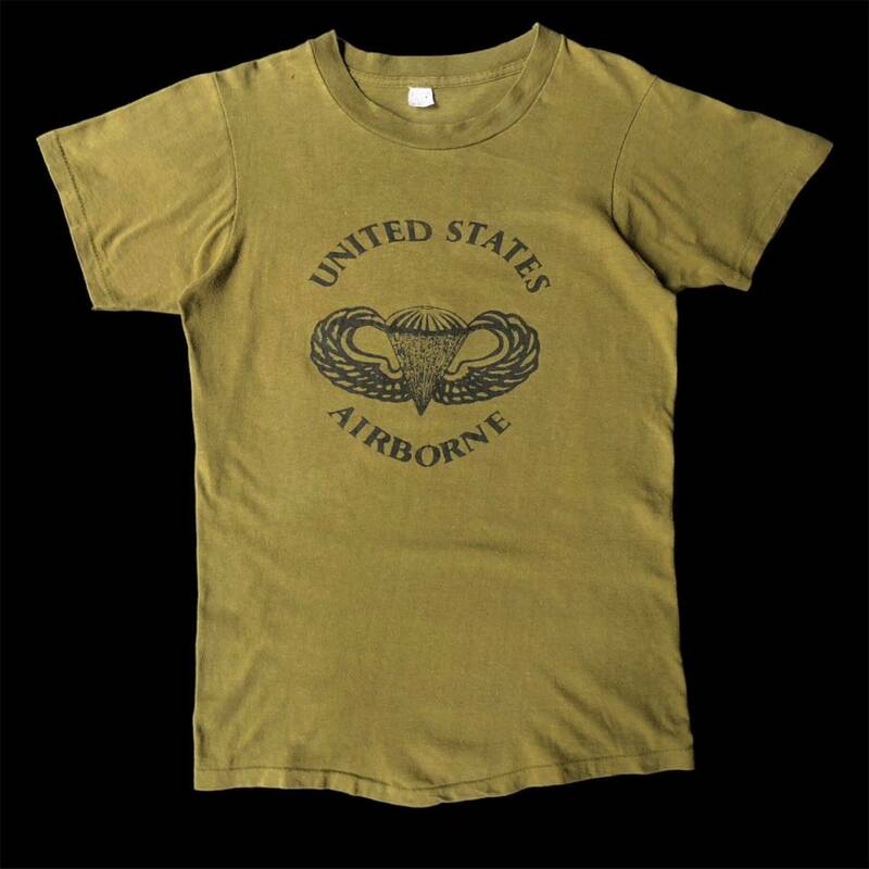 70s〜80s Unkown United States Airborne Tee made in USA 70年代 80年代 US Army エアボーン Tシャツ パラシュート部隊 米軍 vintage