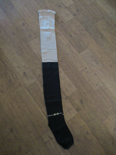 黒×ベージュ　リボン飾り付き　タイツ（51018