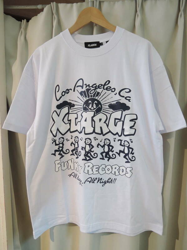 X-LARGE XLARGE エクストララージ FUNKY RECORDS S/S TEE ホワイト Lサイズ 人気商品 送料￥230～