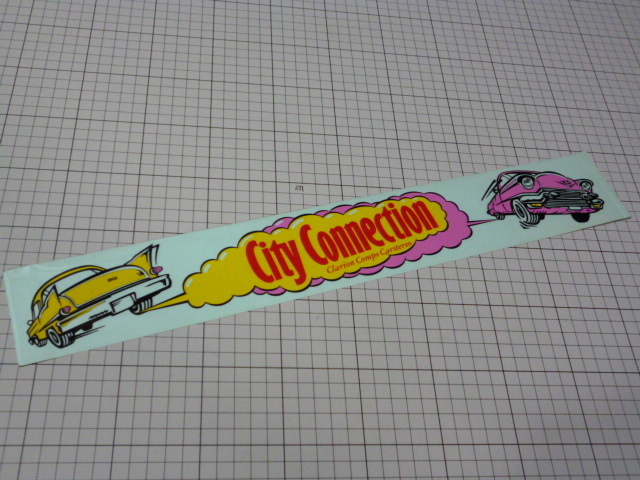正規品 City Connection Clarion Compo Carstereo ステッカー 当時物 です(透明/455×70mm) シティコネクション クラリオン カーステ