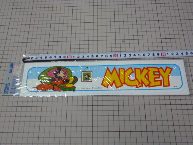 M-21 (大きめ) MICKEY Walt Disney Productions ステッカー 当時物 です(328×68mm) ミッキーマウス ウォルト ディズニー ビンテージ