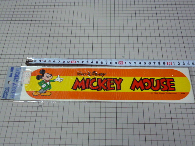 M-30 (大きめ) MICKEY MOUSE Walt Disney Productions ステッカー 当時物 です(330×70mm) ミッキーマウス ウォルト ディズニー ビンテージ
