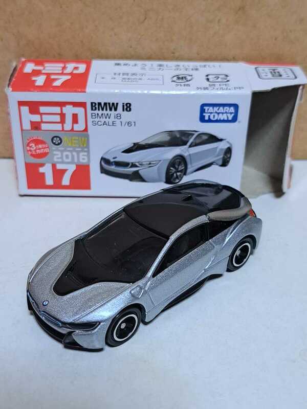 17 BMW i8 2016 新車シール TAKARA TOMY ロゴ ベトナム製 開封品 トミカ ミニカー 外箱傷み