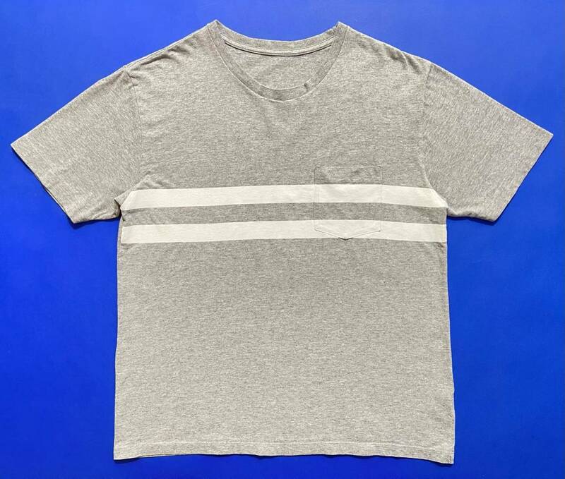 聖林公司 ハリウッドランチマーケット ブルーブルー 2ライン ポケットTシャツ 半袖 M-L 杢グレー