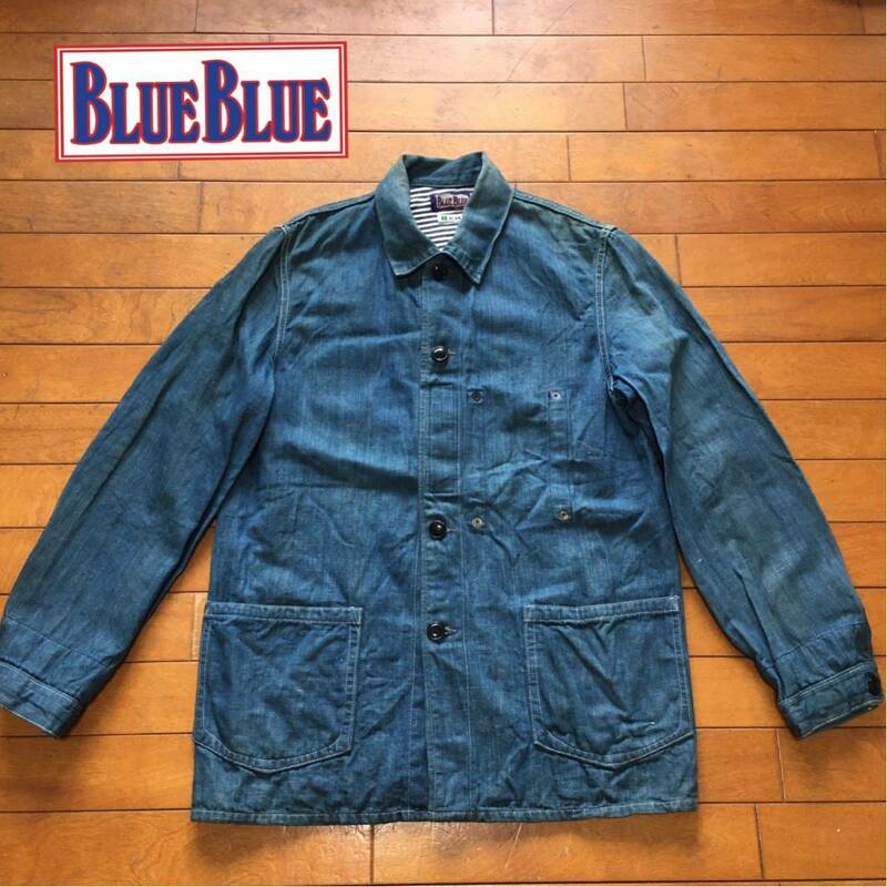 ☆【 BLUE BLUE 】★ コットン/ヘンプ デニム カバーオールジャケット ワークジャケット★サイズ2