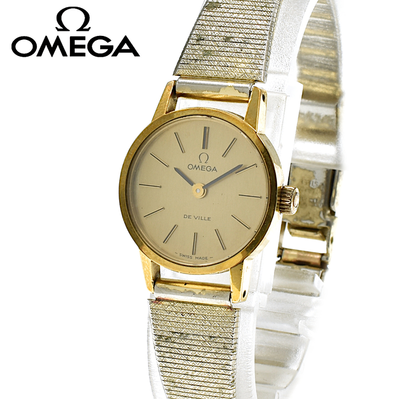 OMEGA オメガ デビル 手巻き ラウンド レディース腕時計 ゴールド