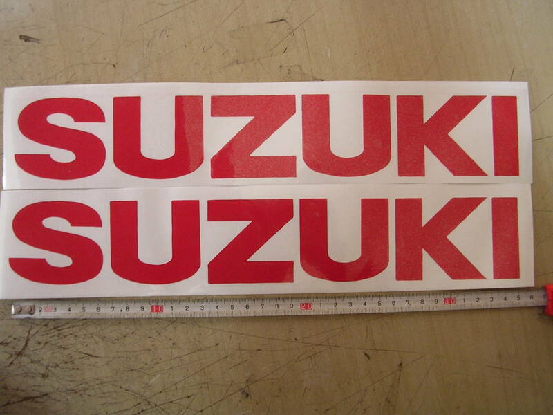 スズキ　SUZUKI　タンク　カウル　ステッカー　35㎝　赤2枚　かんたん仕上げ　GSX　カタナ　ガンマ