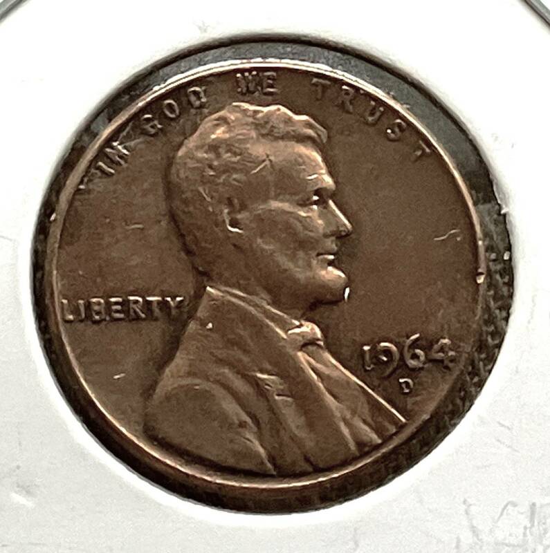 ★アメリカ・コイン 1964年・1セント銅貨（D）★（ペニー）