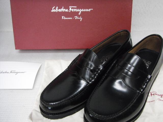 未使用品 Salvatore Ferragamo サルバトーレフェラガモ SPALATO ローファー ビジネスシューズ 8 1/2 靴 メンズ ブラック 定形外1040円 J1-b