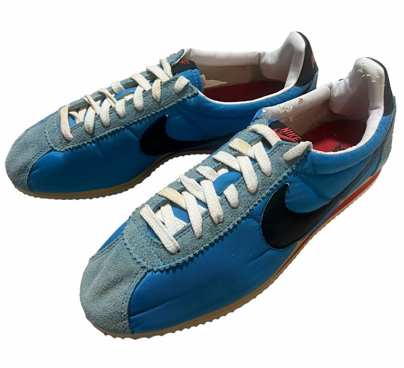 未使用品 08年 NIKE 316588-401 CORTEZ NYLON VNTG vivid blue/black-sunburst ナイロンコルテッツ ビンテージ加工 水/黒 US10 28㎝