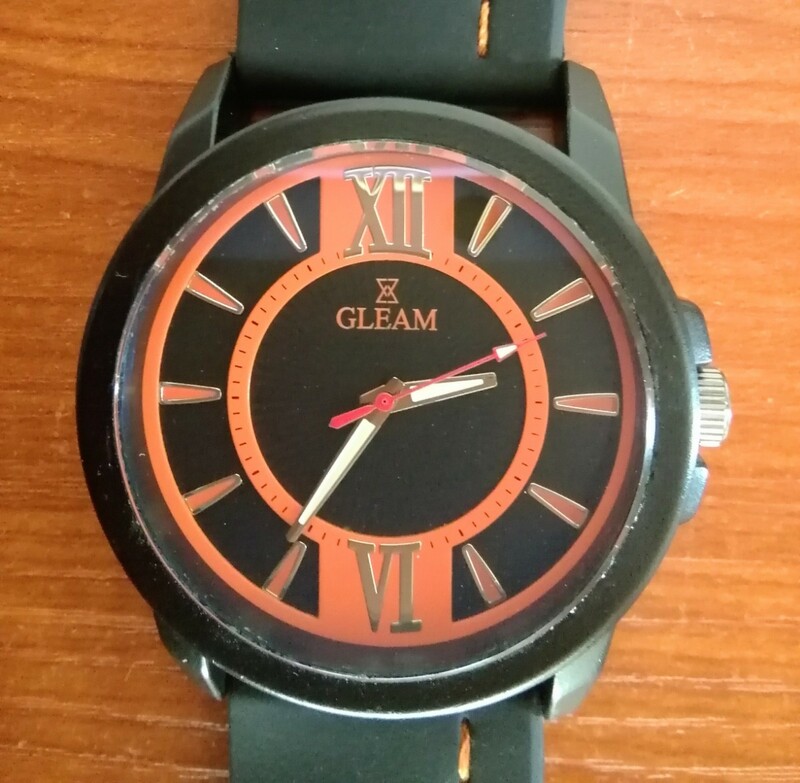【ビックフェイス　GLEAM　クォーツ式　メンズ腕時計　新品ですが新古品としての出品　定形外　レターパックライト】
