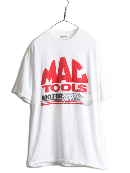 90s ★ MAC TOOLS 企業 ロゴ プリント Tシャツ メンズ XL / 90年代 オールド 企業物 当時物 イラスト 白 シングルステッチ ヘビーウェイト