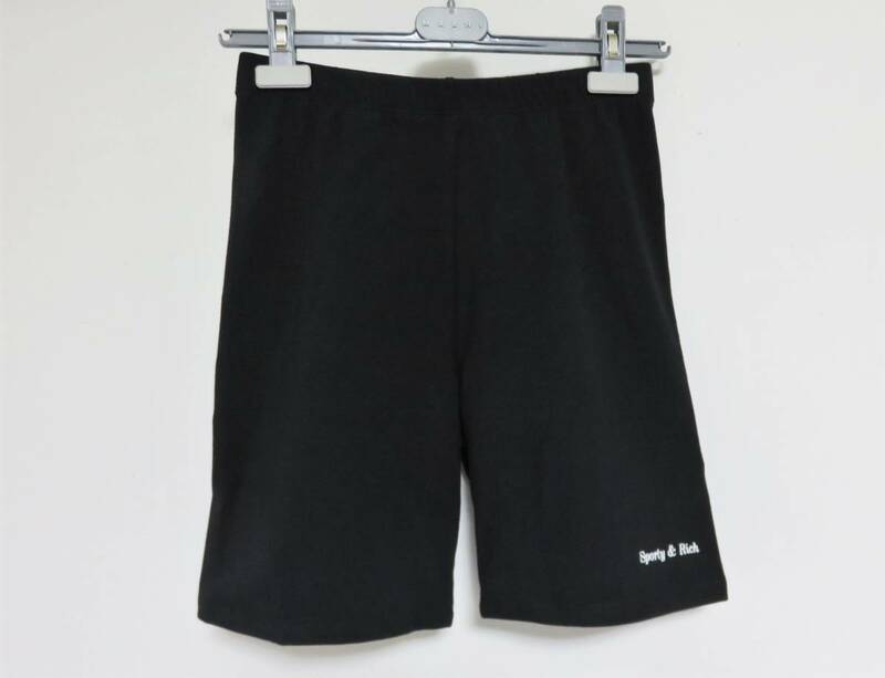 新品 SPORTY & RICH Classic Logo Biker Shorts L ブラック アメリカ製 スポーティー リッチ バイカー ショーツ ショート ハーフ パンツ