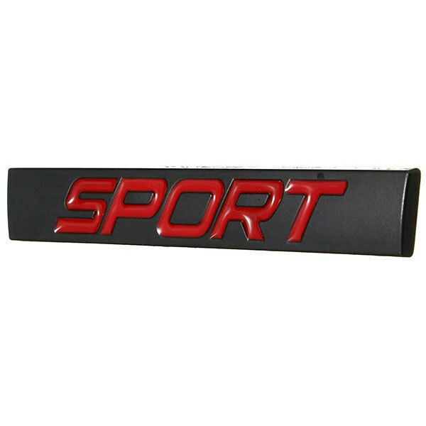エンブレム 車 ステッカー Sport パーツ カー用品 3D アクセサリー ロゴ マーク バックドア 外装 Cタイプ 色ブラック×レッド 送料無料