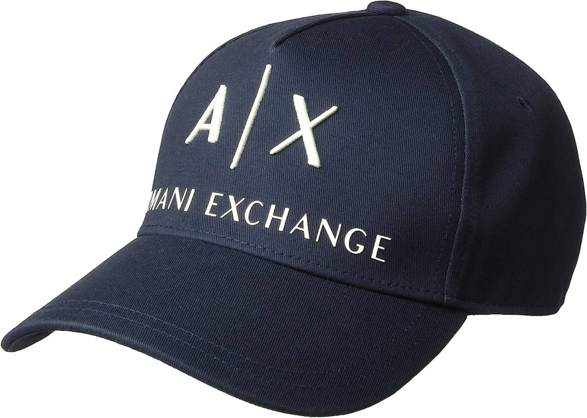 ☆匿名発送☆新品タグ付き ネイビー A|X アルマーニ エクスチェンジ ロゴ ベースボールキャップ 帽子 ARMANI EXCHANGE CORP LOGO HAT