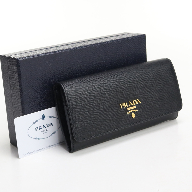 中古・未使用プラダPRADA サフィアーノトライアングル 二折り財布レザー 1MH132 QHH F0002 ランク：S us-1