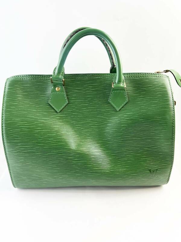 Louis Vuitton スピーディ30 ハンドバッグ ボストン型 M43004 エピ グリーン 緑 保存袋 パドロック・キー付 ルイ・ヴィトン ブランドバッグ