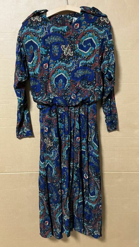 USED 80s〜90s Linda Hutle One-Piece Dress Made In USA Vintage 古着 80's〜90's ワンピース アメリカ製 ビンテージ M サイズ 送料無料