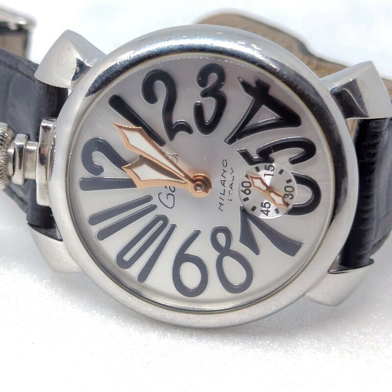 【正規稼働】ガガミラノ 手巻き マニュアーレ スモセコ 裏スケ メンズ腕時計