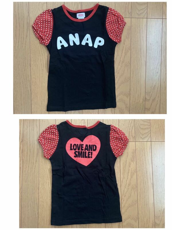 ★ANAP Kids 半袖Tシャツ 120 黒×赤★