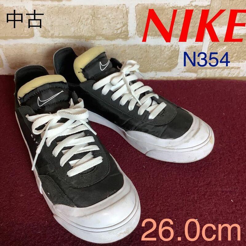 【売り切り!送料無料!】A-322 NIKE!スニーカー!26.0cm!N354!黒!ブラック!カジュアルコーデ!普段履き!旅行!ショッピング!中古!