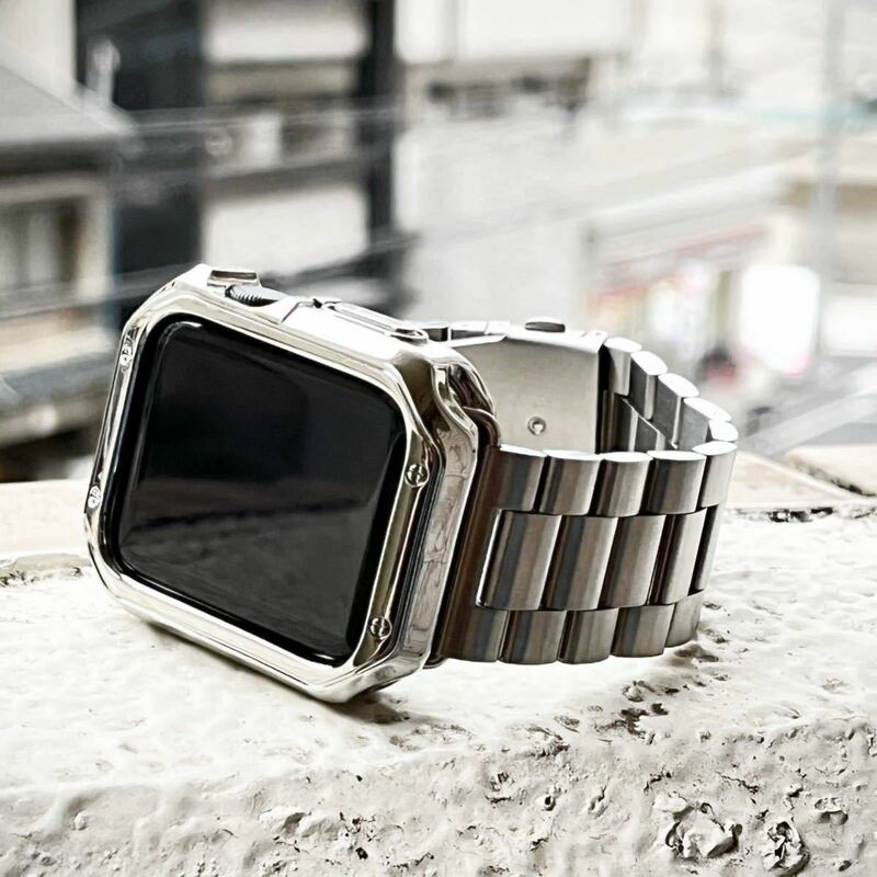 Apple Watch ロイヤルシルバーⅡ　カスタムバンド　セット　ケース　アップルウォッチ