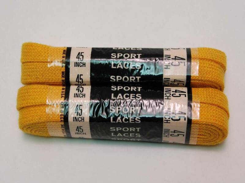 SHOE LACE GOLD 2SET★45inch★検索用,シューレース,靴紐,靴ひも,平紐,デッド,ビンテージ,ヴィンテージ,USA,アメリカ製,コットン,チャック