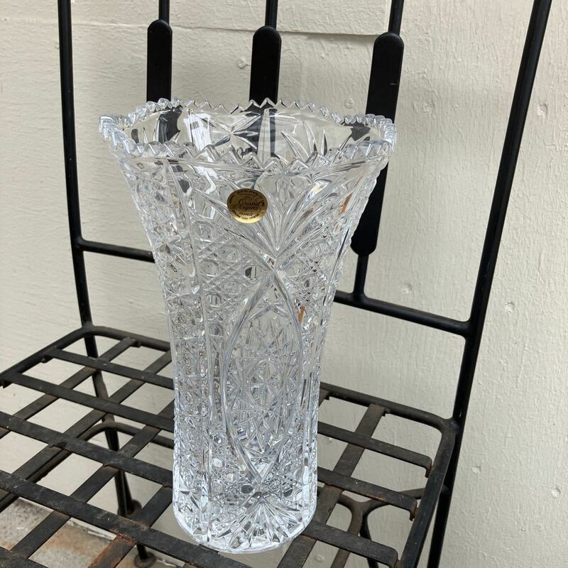 ★CRYSTAL クリスタルダルク 28cm 花瓶 クリスタルガラス フラワーベース 花器 フランス製