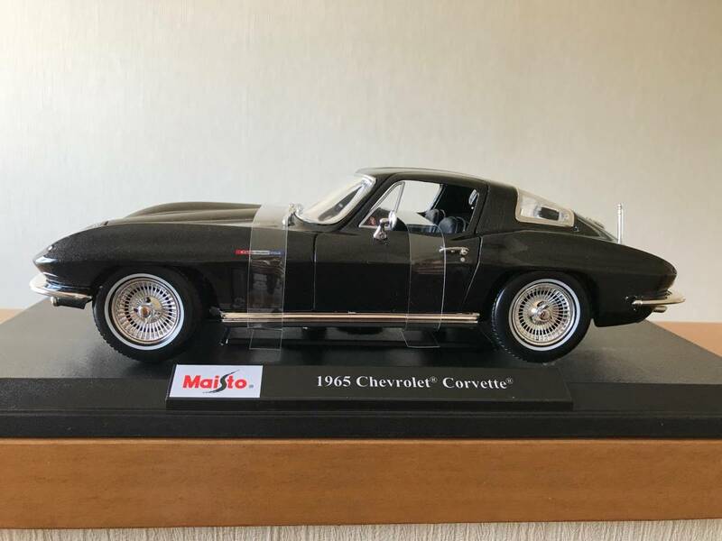 ラスト 希少 レア Maisto マイスト 1:18 6+ 1965 Chevrolet Corvette グレーブラック