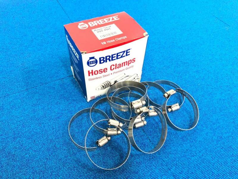 【米軍放出品】☆未使用品 BREEZE 200 40H ホースクランプ 10個セット 52～76mm ホースバンド (60)☆CF23H