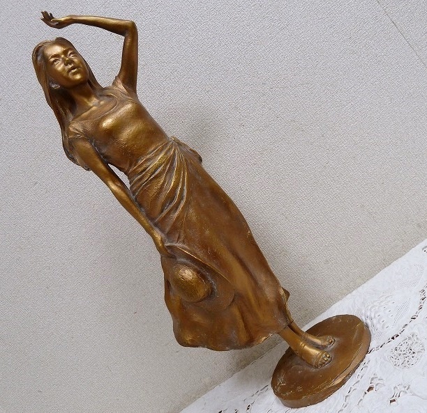 (☆BM)【感謝特別価格】大道寺光弘/陽光につつまれて 51/500 ブロンズ像 女性像 全身 6.9kg 彫金 アート 置物 オブジェ 銅像 銅製 作家物