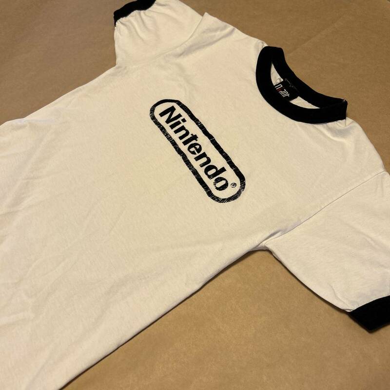 ◆即決送料込み◆アメリカ古着giant社製 Nintendoニンテンドー リンガーTシャツ◆ビンテージヴィンテージ任天堂マリオドンキー90s