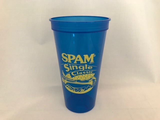 プラカップ スパム プラスチックカップ ブルー SPAM パーティ カップ アメリカン雑貨 ハワイアン雑貨 ＢＢＱ パーティーグッズ ペン立て