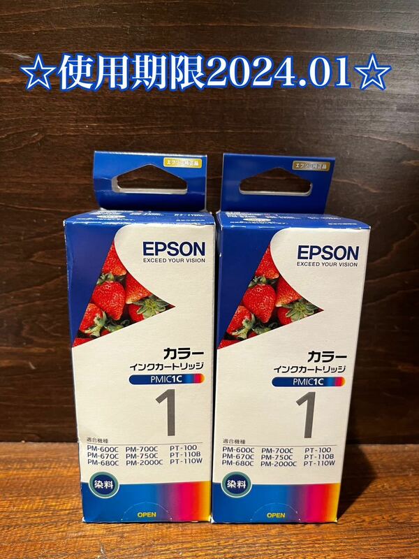 ☆期限2024.01☆ エプソン純正インクカートリッジ　PMIC1C カラー　2個セット