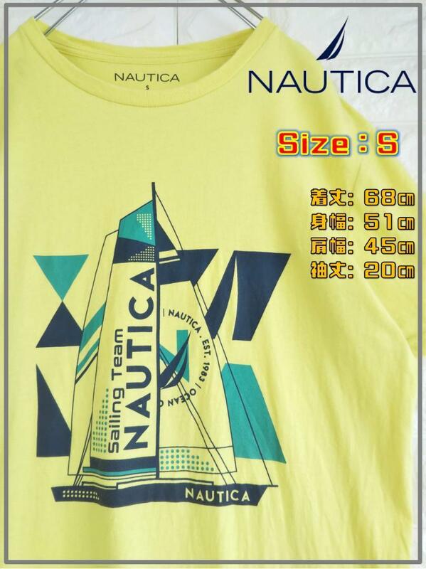 米国輸入 NAUTICA ノーティカ デカロゴ Ｔシャツ　Ｓ　3257