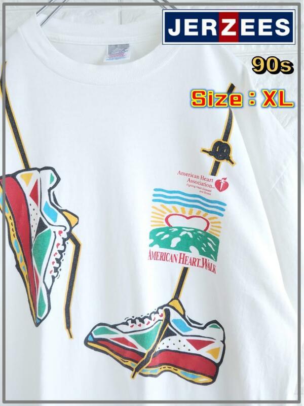 【90s】ジャージーズ アメリカンハートウォーク Ｔシャツ　XL 3234