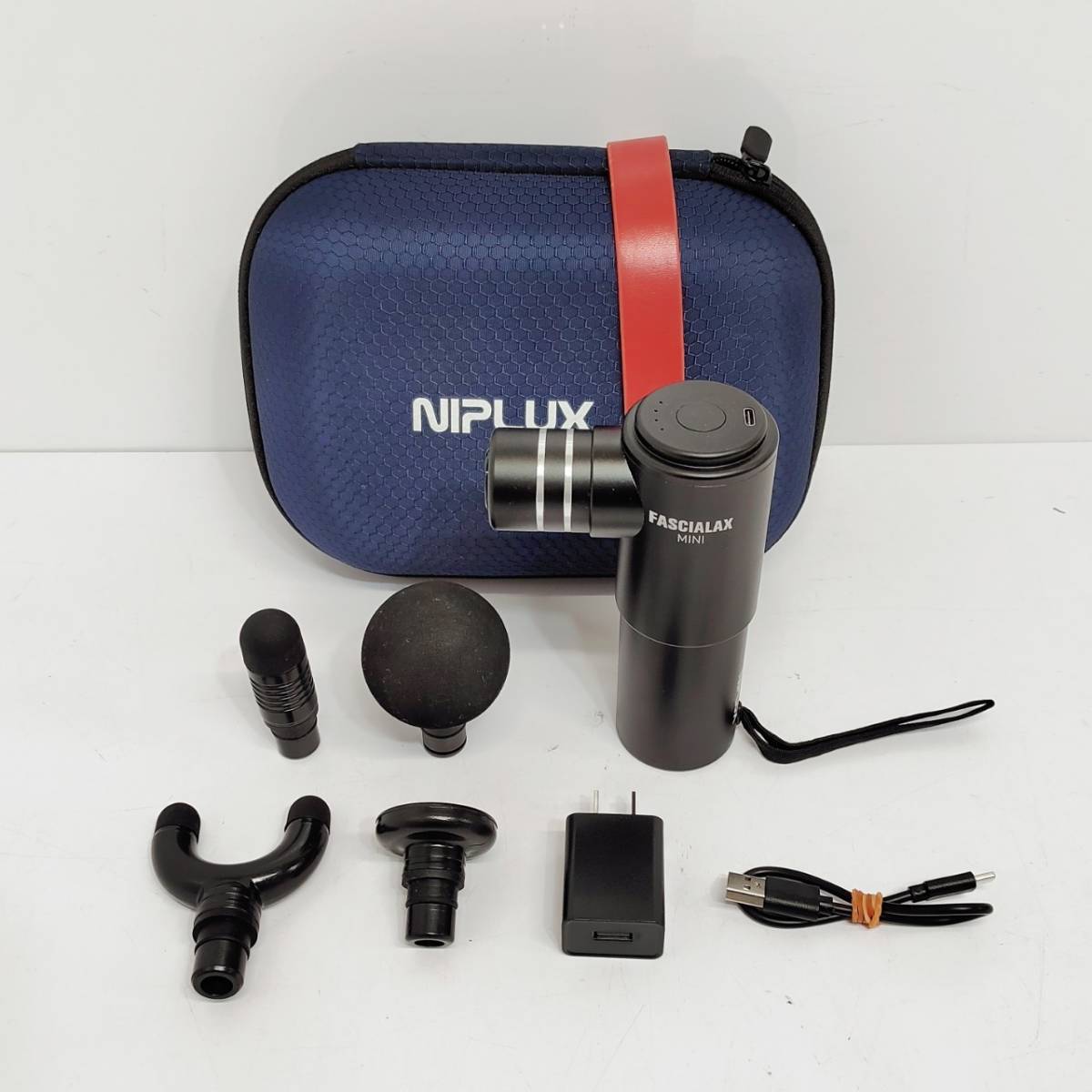 ●動作品 ニップラックス FASCIALAX MINI 筋膜リリースガン NIPLUX マッサージ ケース付き ダイエット 全身 コンパクト ハンディ S1811