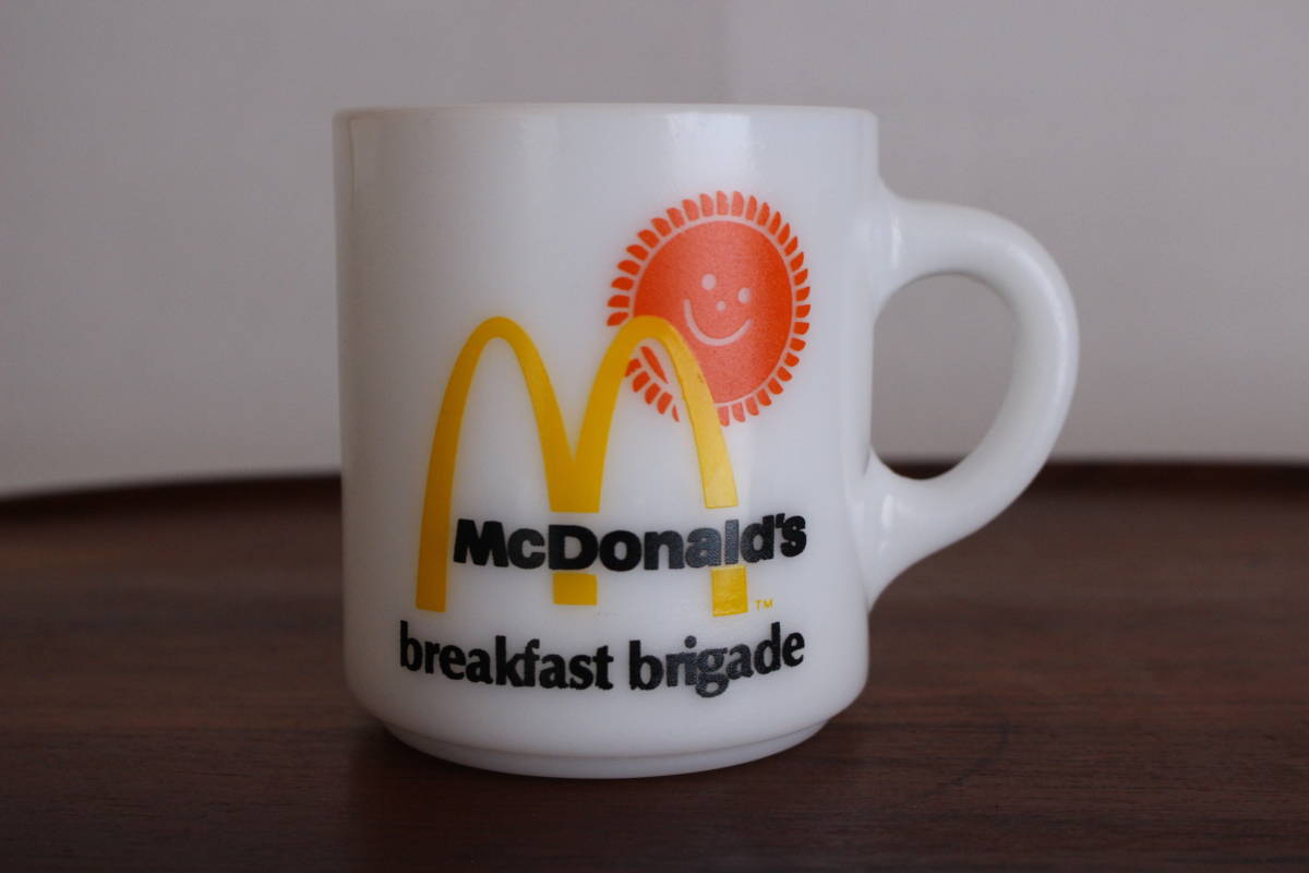 送料無料 美品* ヘーゼルアトラス スタッキングマグ マクドナルド アドマグ ヴィンテージ ミルクガラス アメリカ製