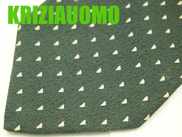 OA018 クリッツアウォモ KRIZIAUOMO ネクタイ 緑系 マイクロパターン ジャガード